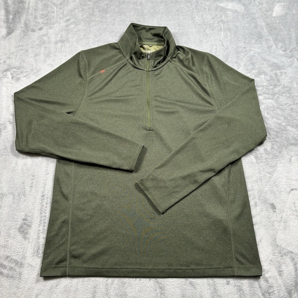 Rhone Pullover Mens Large Green Polartec Half Zip Long Sleeve Athletic Shirt